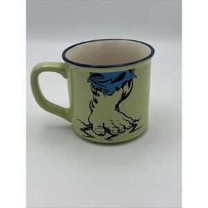 Marvel Universe Hulk SMASH 16 oz Stoneware Green w/ Blue Trim Speckled Mug